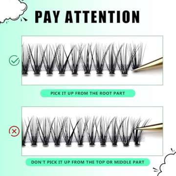 Bodermincer 10D/20D/30D/40D/50D Cluster to Choose Large Tray 240pcs D Curl Individual Cluster Eyelashes False Eyelashes Extension Individual Eyelash Bunche Lash Cluster DIY at Home (20D-13mm)