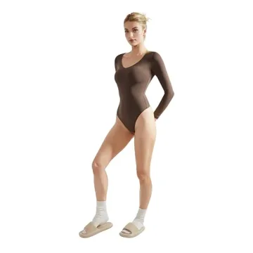 SUUKSESS Sexy V Neck Long Sleeve Bodysuit for Women