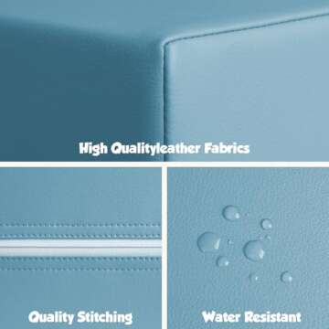 TODIBY 6-Piece Soft PU Leather Toddlers Climbing Toys, Baby Foam Climbing Blocks for Toddlers 3, Foam Play Gym Climbing Structures, Indoor Climb and Crawl Activity Play Set (Light Blue and Green)