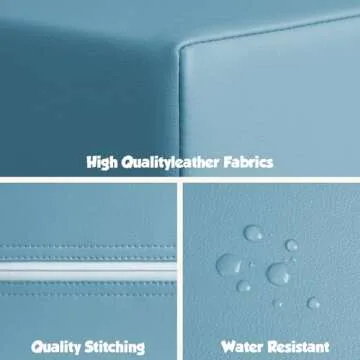 TODIBY 6-Piece Soft PU Leather Toddlers Climbing Toys, Baby Foam Climbing Blocks for Toddlers 3, Foam Play Gym Climbing Structures, Indoor Climb and Crawl Activity Play Set (Light Blue and Green)