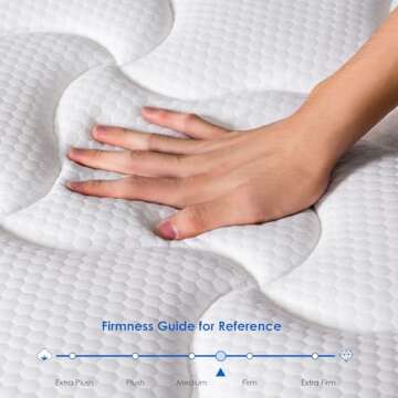 QUEEN ROSE King Mattress, 12 Inch King Size Hybrid Mattress in a Box, Gel Memory Foam & Individually Pocket Innerspring Hybrid Bed, Medium Firm, Fiberglass Free & CertiPUR-US Certified