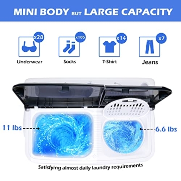 HABUTWAY Twin Tub Washing Machine for Small Spaces