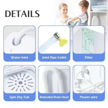 HABUTWAY Twin Tub Washing Machine for Small Spaces