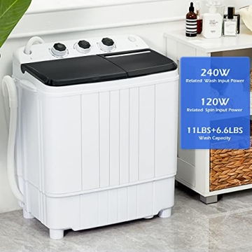 HABUTWAY Twin Tub Washing Machine for Small Spaces