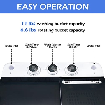 HABUTWAY Twin Tub Washing Machine for Small Spaces