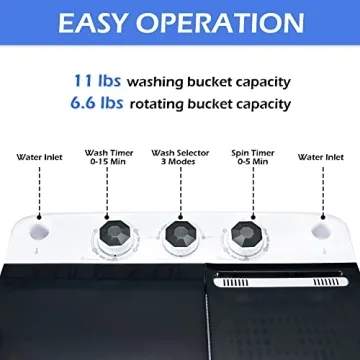 HABUTWAY Twin Tub Washing Machine for Small Spaces