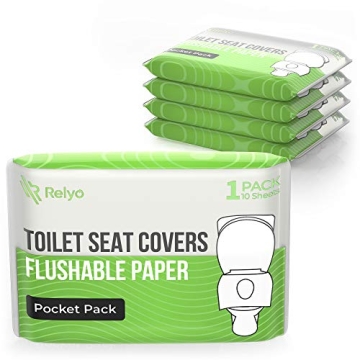 Flushable Toilet Seat Covers (50 Pack) - XL, Biodegradable for Travel & Potty Training