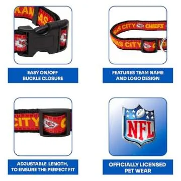 Kansas City Chiefs Pet Collar by Pets First - Durable & Stylish