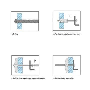 binifiMux 26 Pieces Toggle Bolt and Wing Nut Assortment Kit for Drywall Hanging Heavy Items 1/8" 3/16" 1/4"