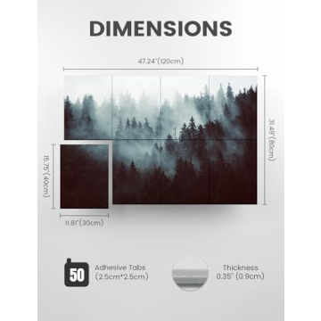 Artistic Soundproof Wall Panels - 8-Pack with Adhesives, Living Room & Studio