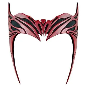 CAFELE Scarlet Witch Headpiece, 2021 TV Shows WandaVision Wanda Maximoff Red Resin Mask Crown Cosplay Halloween Costume Headwear for Adults
