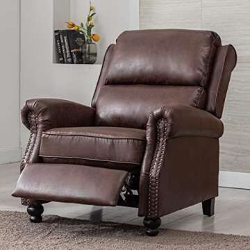 CANMOV Stylish Pushback Recliner Chair with Rivets