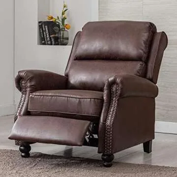 CANMOV Stylish Pushback Recliner Chair with Rivets