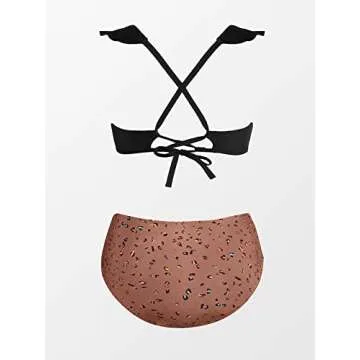 CUPSHE Plus Size Bikini Set with Ruffled Tie Back