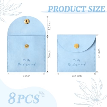 Bridesmaid Proposal Gift Set of 8 Velvet Jewelry Bags