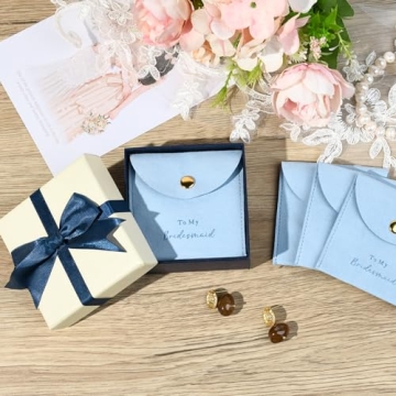 Bridesmaid Proposal Gift Set of 8 Velvet Jewelry Bags