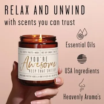 You're Awesome Candle Inspirational Gift for Women