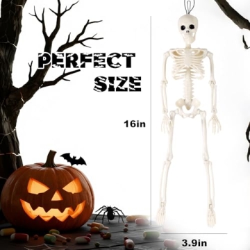 Feir 16" Skeletons Halloween Decorations - 5PCS Posable Skull Props