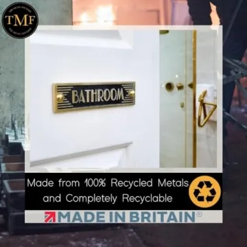 Art Deco Bathroom Metal Door Sign Handmade in England