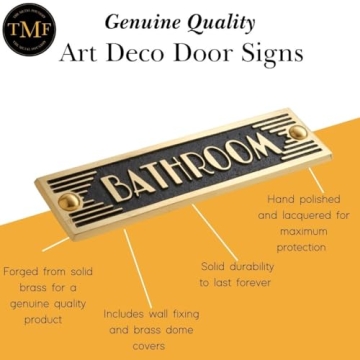 Art Deco Bathroom Metal Door Sign Handmade in England