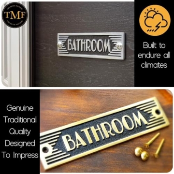Art Deco Bathroom Metal Door Sign Handmade in England