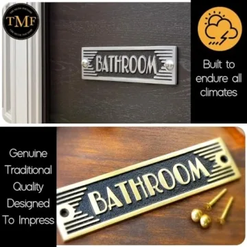 Art Deco Bathroom Metal Door Sign Handmade in England