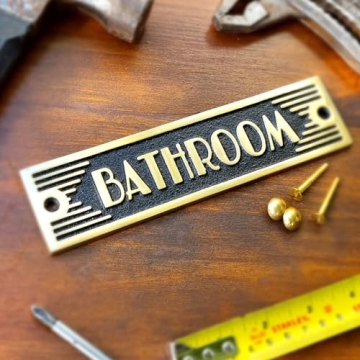 Art Deco Bathroom Metal Door Sign Handmade in England