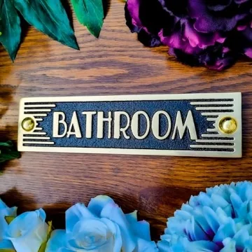 Art Deco Bathroom Metal Door Sign Handmade in England