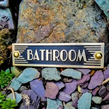 Art Deco Bathroom Metal Door Sign Handmade in England