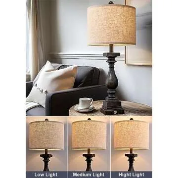 BOBOMOMO Retro USB Charging Dimmable Touch Control Lamps