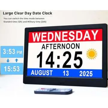 Véfaîî Large Digital Clock with 19 Alarms & Reminders