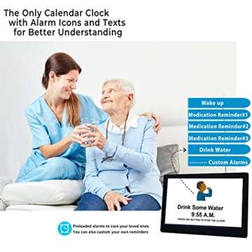 Véfaîî Large Digital Clock with 19 Alarms & Reminders