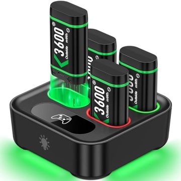 4X3600mAh Rechargeable Battery Packs for Xbox Controllers with Charging Dock