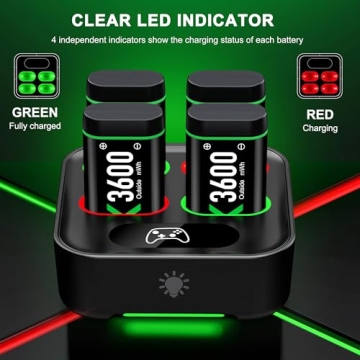 Rechargeable Xbox Battery Packs and Charging Dock for Controllers