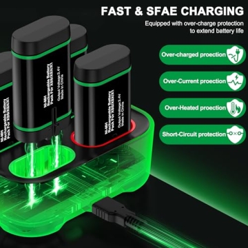 Rechargeable Xbox Battery Packs and Charging Dock for Controllers
