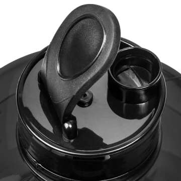 NatureWorks HydroMATE Half Gallon Water Bottle with Times to Drink BPA Free Leak Proof Reusable Jug with Handle 64 oz