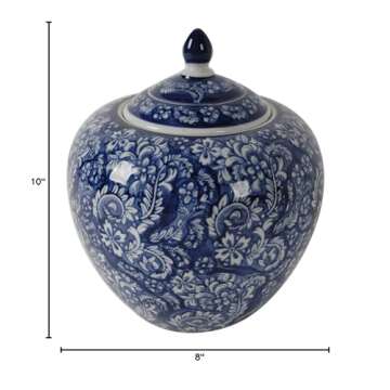 A&B Home Decorative Porcelain Jar - Elegant Centerpiece