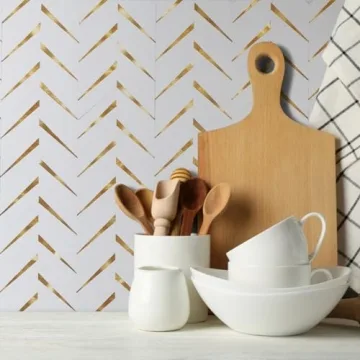 DICOFUN Peel and Stick Herringbone Backsplash Tiles