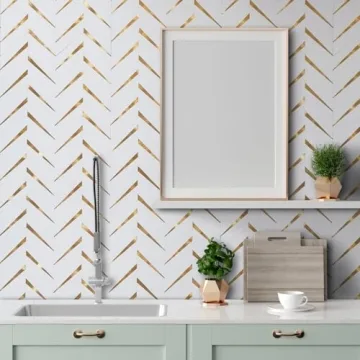 DICOFUN Peel and Stick Herringbone Backsplash Tiles