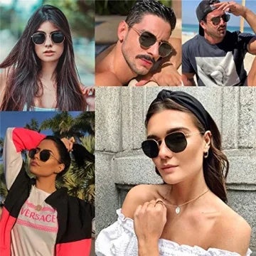 K KAREZOG Retro Hexagonal Sunglasses for Men and Women