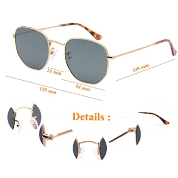 K KAREZOG Retro Hexagonal Sunglasses for Men and Women