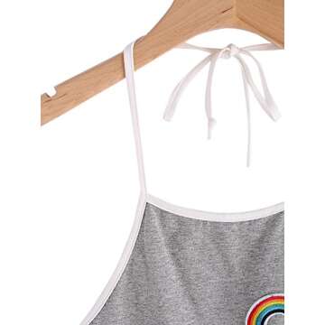 SweatyRocks Women's Halter Crop Top and Shorts Set Grey