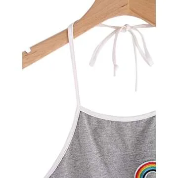 SweatyRocks Women's Halter Crop Top and Shorts Set Grey