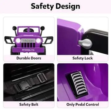 TOBBI 12V Kids Ride On Truck, Toddlers Battery Electric Powered Toy Car to Drive with Off-Road Wheels/Suspension/Horn/LED Lights, Suitable for Gift of Children 3-6-Purple