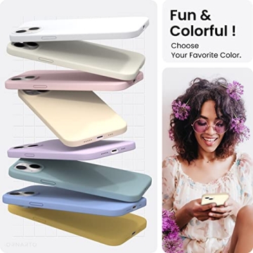 ORNARTO iPhone 14 Case Slim Liquid Silicone Cover for Protection