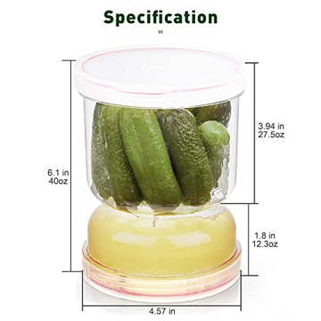 AIxibu 40oz Pickle Jar with Strainer Flip for Pickles
