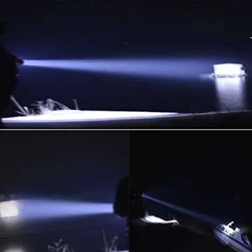 ODEAR Super Bright Torch Searchlight Handheld Portable LED Spotlight USB Rechargeable Flashlight for Mining,Camping, Hiking, Fishing