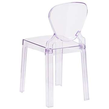 Flash Furniture Theo Ghost Chair with Tear Back in Transparent Crystal