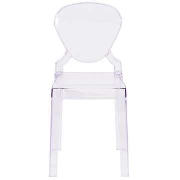 Flash Furniture Theo Ghost Chair with Tear Back in Transparent Crystal