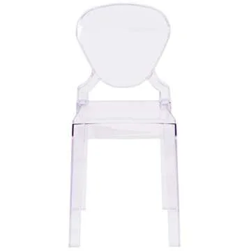 Flash Furniture Theo Ghost Chair with Tear Back in Transparent Crystal